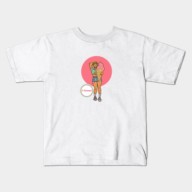 2 Scoops Kids T-Shirt by feymaxhaley_